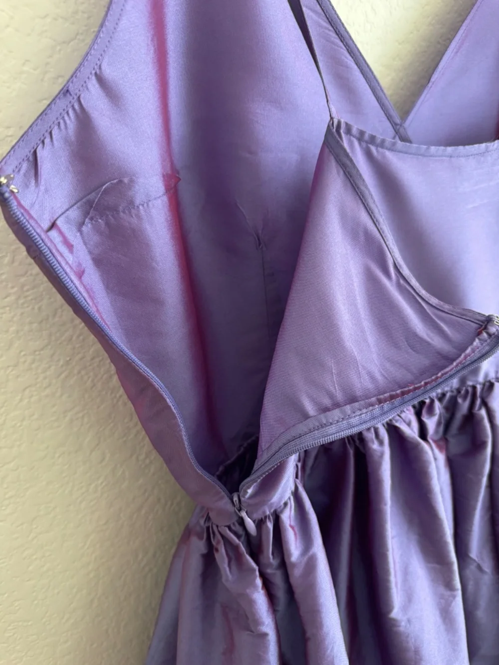 Anthropologie Bloni Tiered Shine Dress Purple Taffeta Party Dress Size XL - Picture 13 of 15